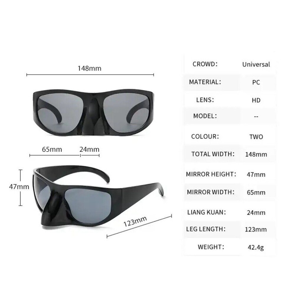 Black Statement Shield Sunglasses - Picture 9 of 12
